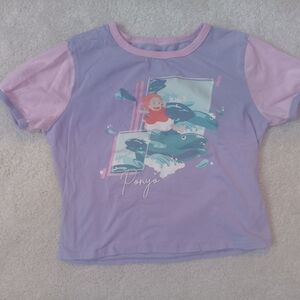 Purple and Pink Shirt with Graphic Design